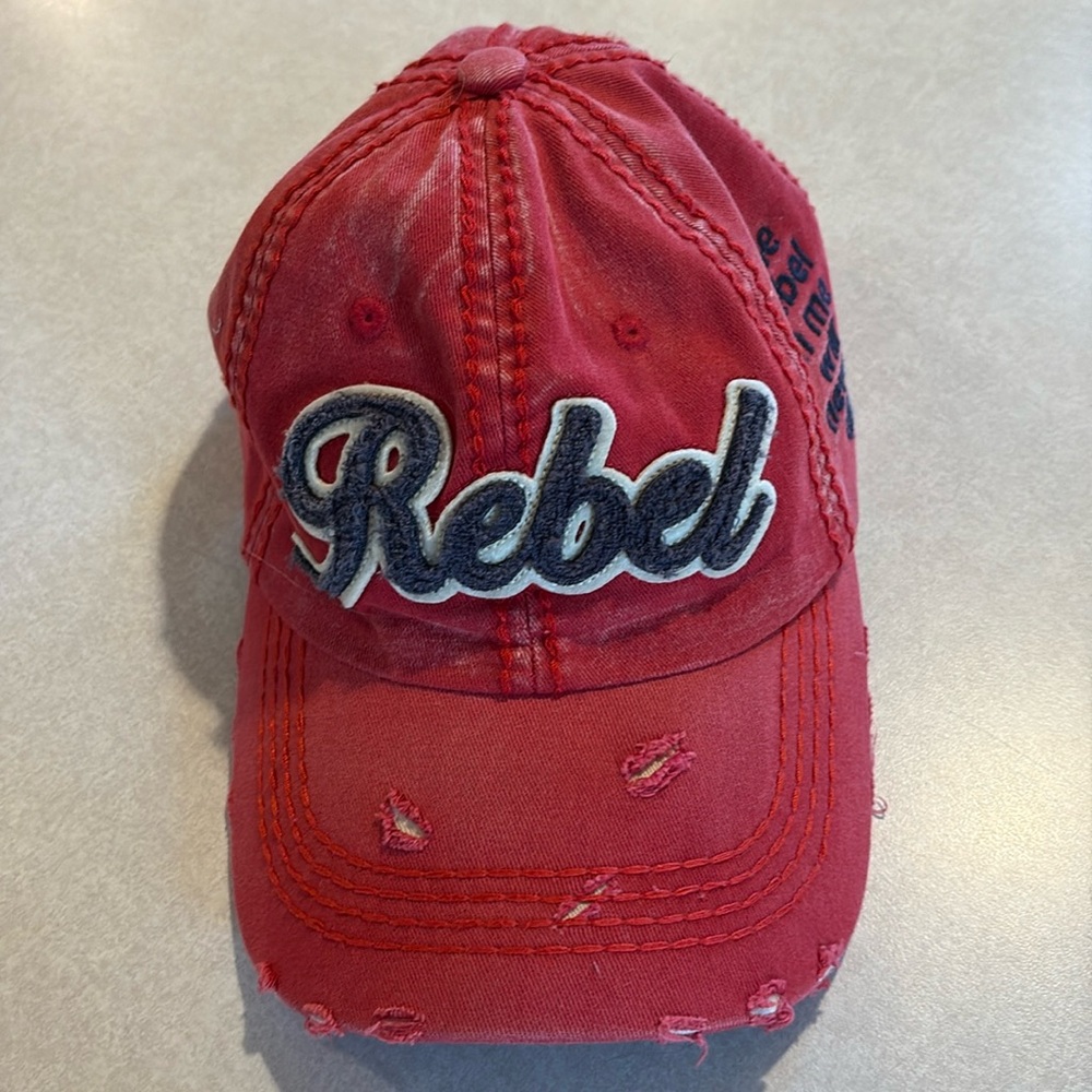 KBETHOS Red Distressed 'Rebel' Hat